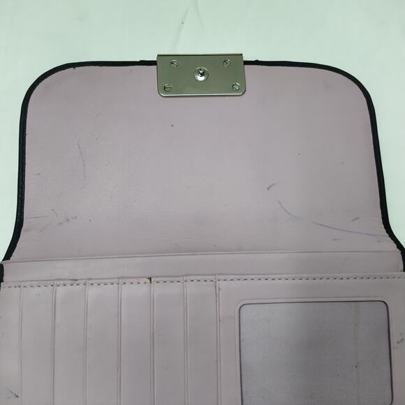 Coach Kristin Black Leather Flap Closure Credit Card ID Window Trifold Wallet - Picture 16 of 16